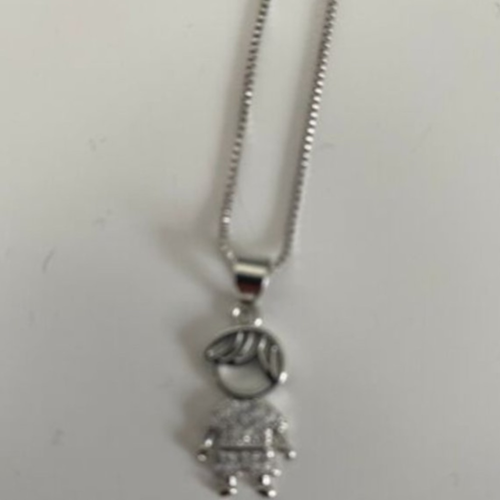 boy rhinestone pendant necklace